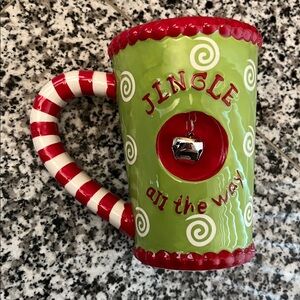 NWOT Pier 1 Red and Green Holiday Mug